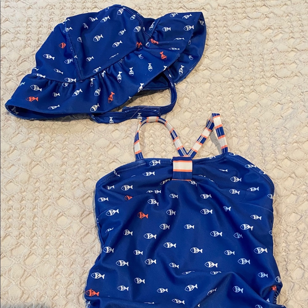 Gymboree 18-24 months swimsuit and hat UPF 50+
